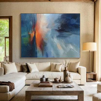“Coastal Sunset Swirl” - Abstract Work with Blue, Orange, Pink, Green CT0087