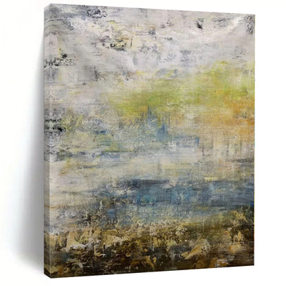 “Mixed Greens and Yellows Abstract”，Vibrant Abstract Painting CT0361