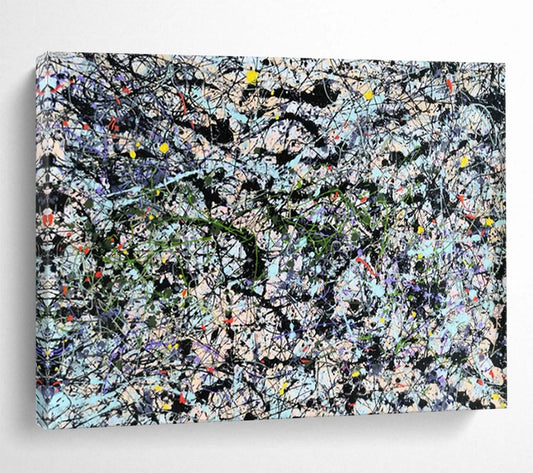 “Rainbow - Dripping Maze” - Black, white, yellow, red, blue, green, purple; colorful tangled drips CT1590