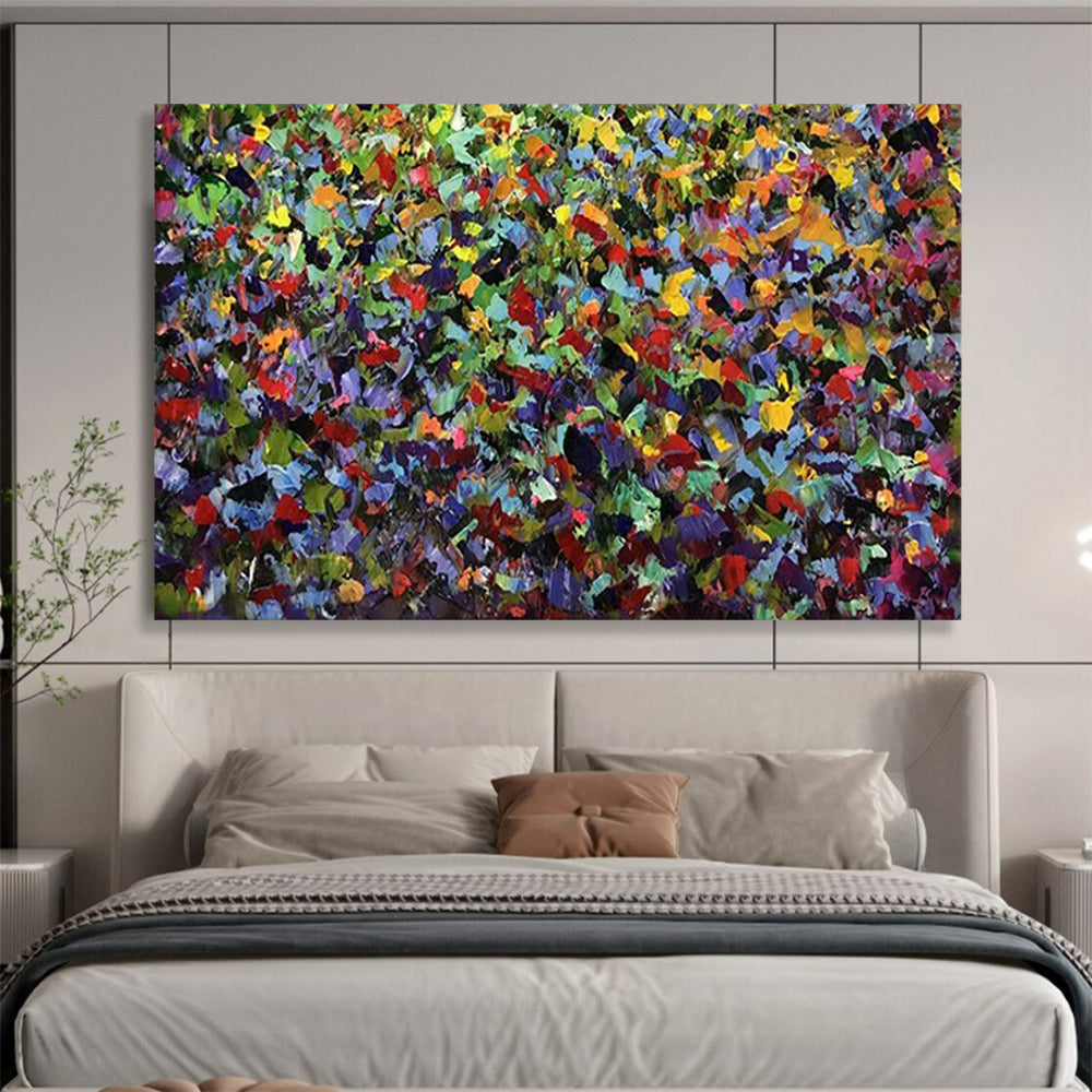 Intense Color Burst in Green - Dominant Field - Expressionistic Acrylic Art CT1798