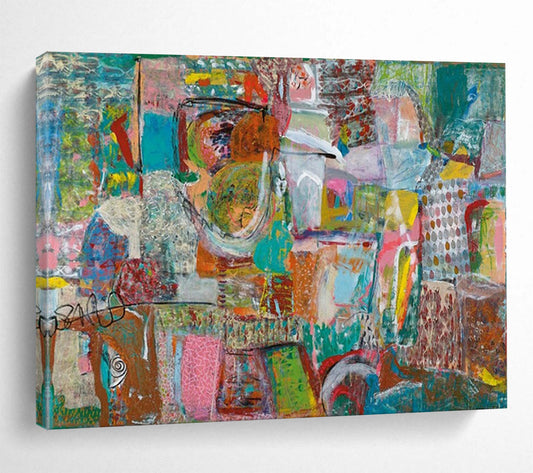 Intricate abstract composition with mixed patterns and colors CT1678