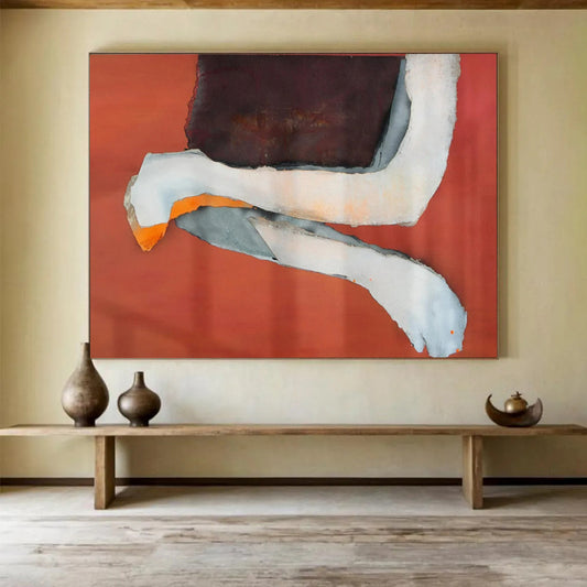 “Orange - Toned Abstract Collage” – Abstract Mixed - Media Collage CT1783
