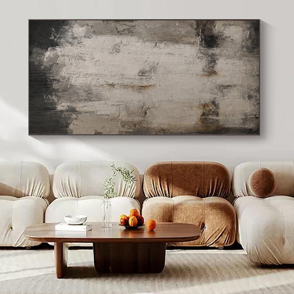 “Gray - Brown Textured History” Abstract Oil Painting CT0126