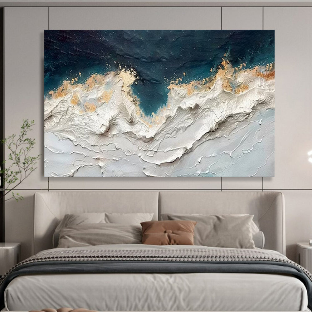 “Textured Ocean Waves” – Impasto Coastal Acrylic Painting CT1749