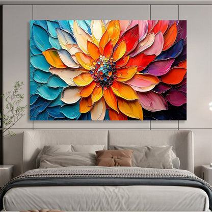 “Colorful Petals Flower” – Impasto Floral Oil Painting CT1766