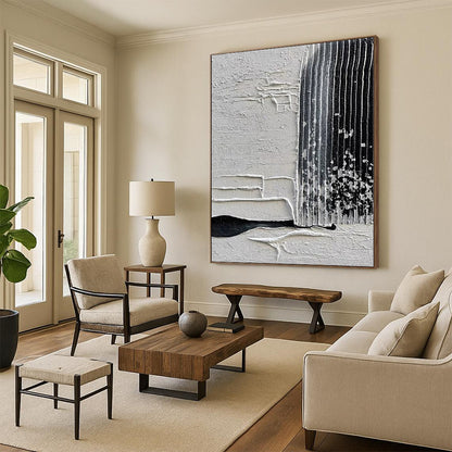 “Layered Gray - Black Textures” Abstract Acrylic Art CT0280