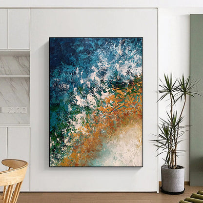 “Pastel Fusion” - Abstract Painting with Light Blue, Coral, Orange, Purple Mix CT0010