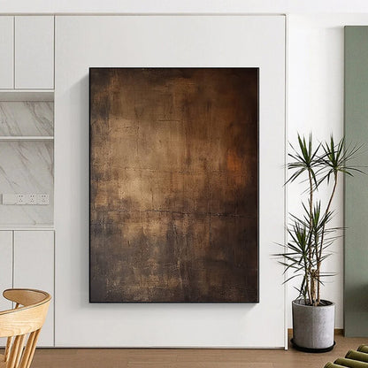 “Earthy Abyss” - Abstract Painting with Deep Browns, Blacks CT0097