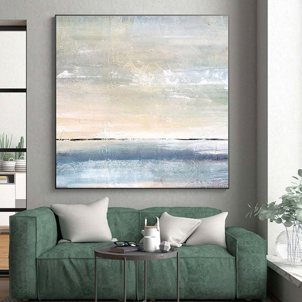 “Soft Color Horizon”，Abstract Seascape - Inspired Oil Painting CT0547