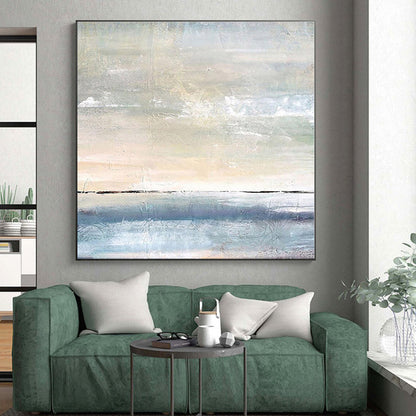 “Soft Color Horizon”，Abstract Seascape - Inspired Oil Painting CT0547