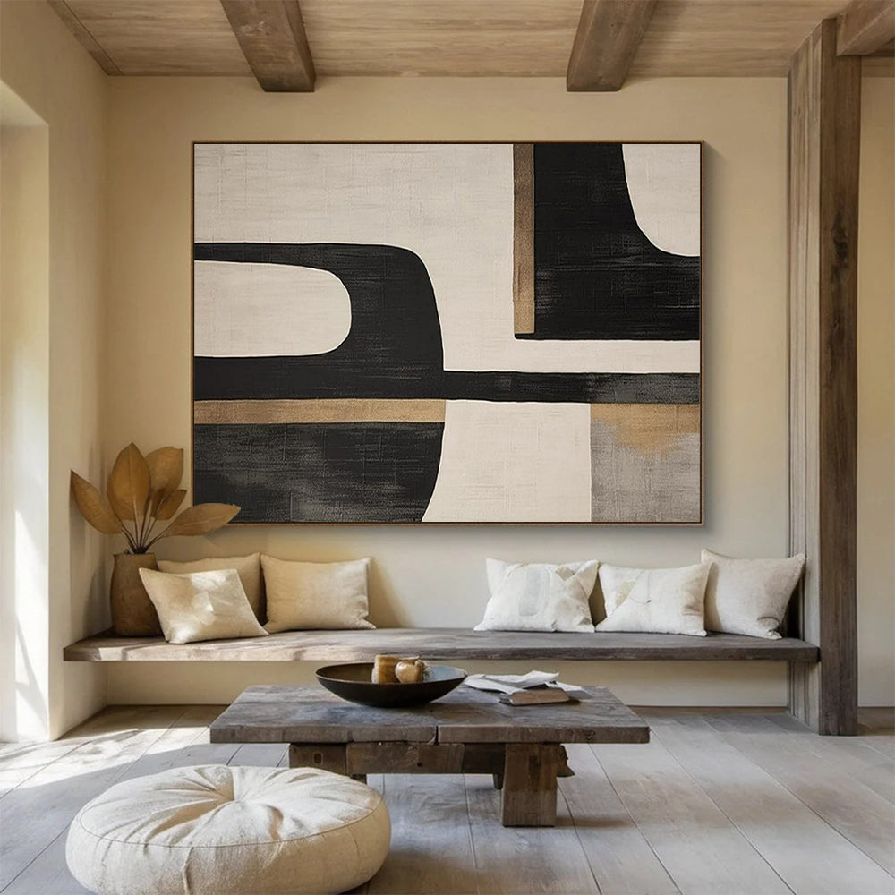 “Mid - Century Geometric Balance” – Abstract Acrylic Painting CT1734