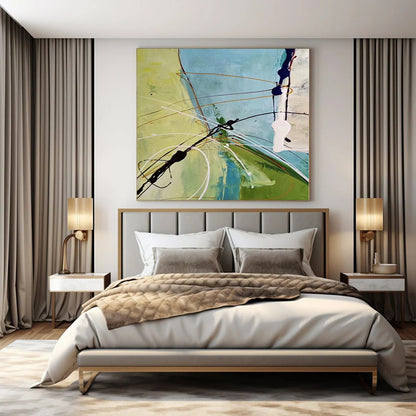 “Colorful Abstract Lines and Shapes” Expressionistic Acrylic Art CT0179