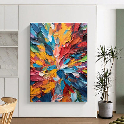 “Colorful Palette Knife Blossom” Impasto Acrylic Art CT0236