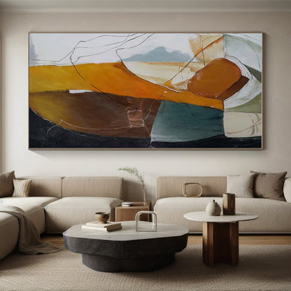 “Colorful Abstract Figure with Lines” - Abstract Expressionist Art CT0401