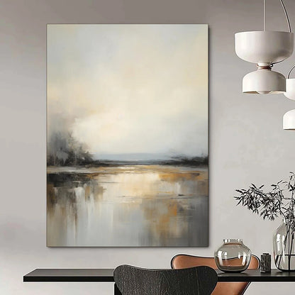 “Misty River Reflections” – Impressionistic Abstract Landscape Oil CT2091
