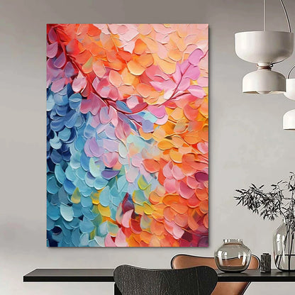 “Colorful Leaves” - Vivid Abstract Landscape Painting On Canvas CT2219