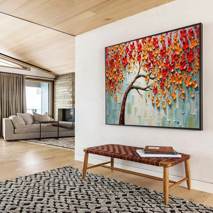 “Autumn Blossom Tree” 3D - textured Botanical Painting On Canvas DLZ168