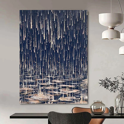 Rainy Night with Reflective Puddles Abstract - Abstract Painting On Canvas DKH1325