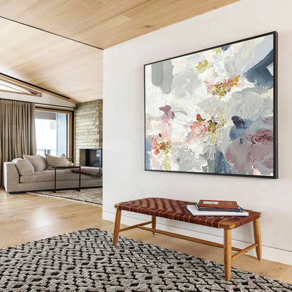 “Abstract Floral Blooms” Abstract Impasto Painting On Canvas DKH404