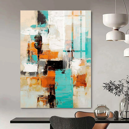 Teal - Orange Urban Abstract - Abstract Cityscape Acrylic CT1272