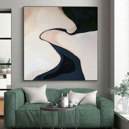 “Curved River in Neutral Tones”，Abstract Landscape Style CT0664