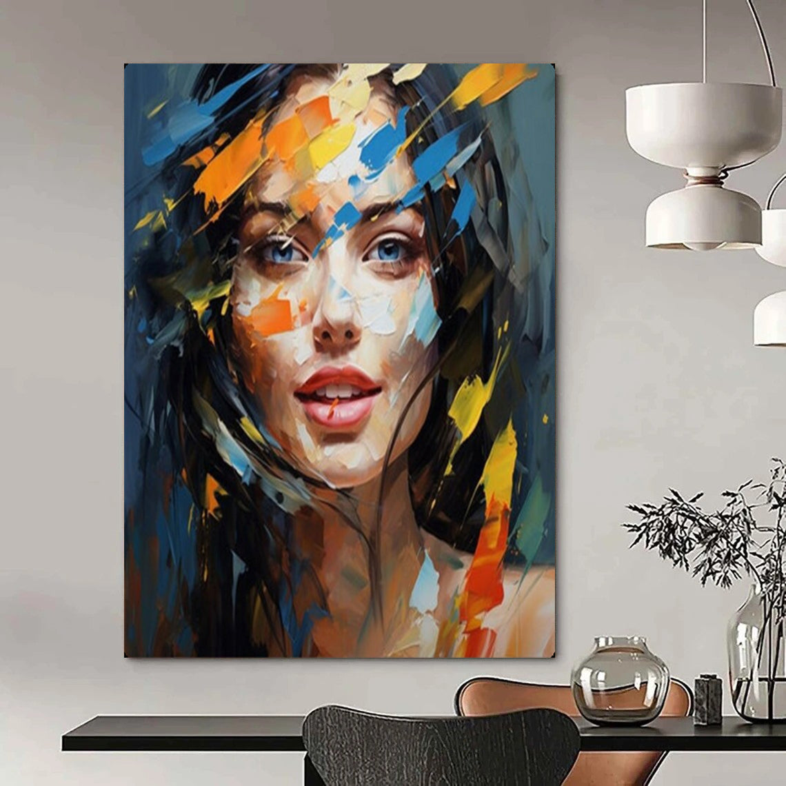 “Vibrant Abstract Portrait” – Expressive Oil Painting On Canvas CT2126