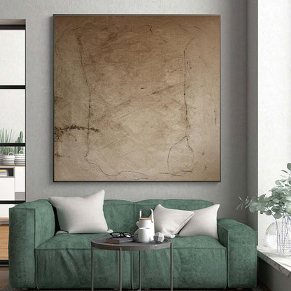 “Earthy Tones, Faint Line Drawings” - “Echoes of Time”，Abstract Mixed - Media Drawing CT0688