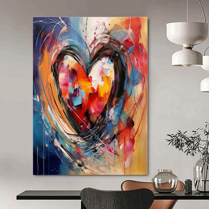 Colorful Heartburst - Abstract Expressionist Acrylic CT1273