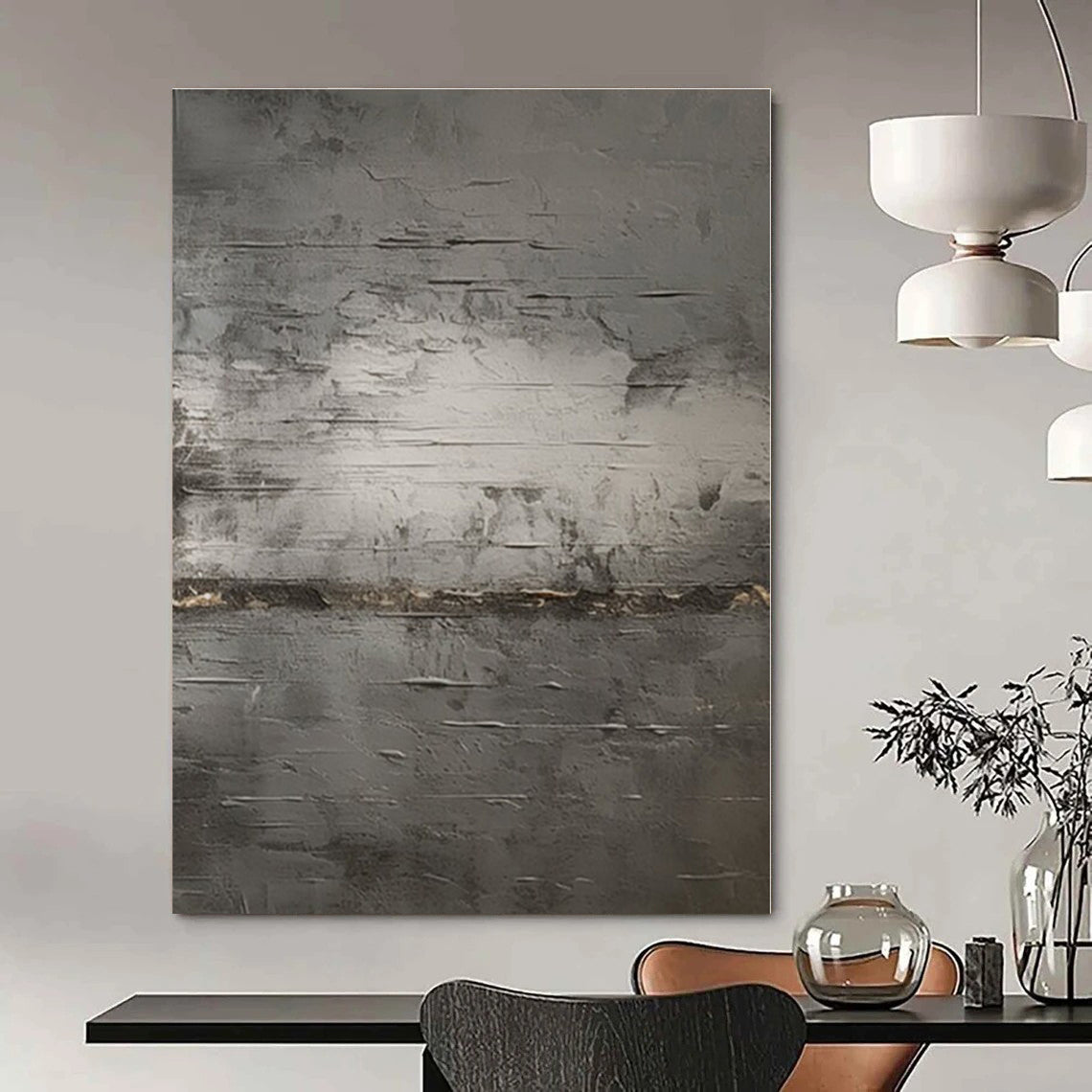 Grey Textured Gradient - Abstract Textured Acrylic Painting CT1365