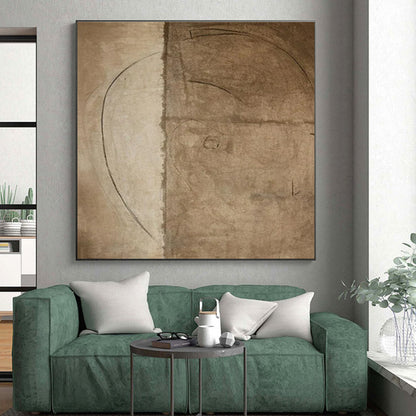 Brown Sketch - like Lines, "Earthy Draft" - Abstract Sketch Painting CT0708