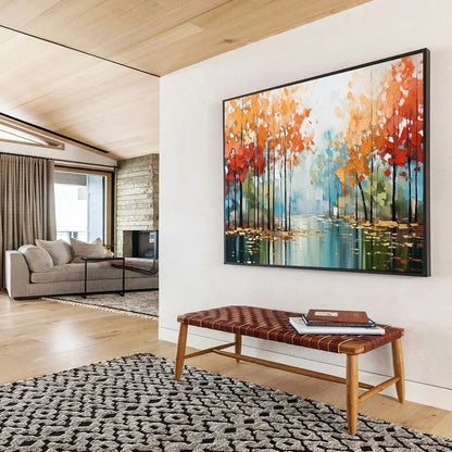 “Misty Forest River” Landscape - inspired Impressionist Painting On Canvas DLZ164