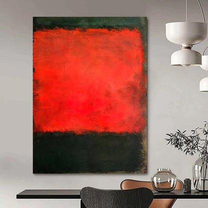 “Red & Black Color Blocks” - Bold Color Field Painting On Canvas DKH1614