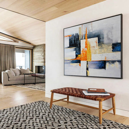 Geometric Color Blocks Abstract Painting On Canvas DKH220