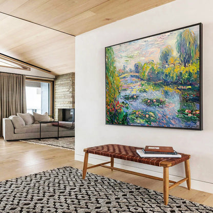 Monet - Inspired Water Lilies - Impressionist Landscape Painting On Canvas DLZ197