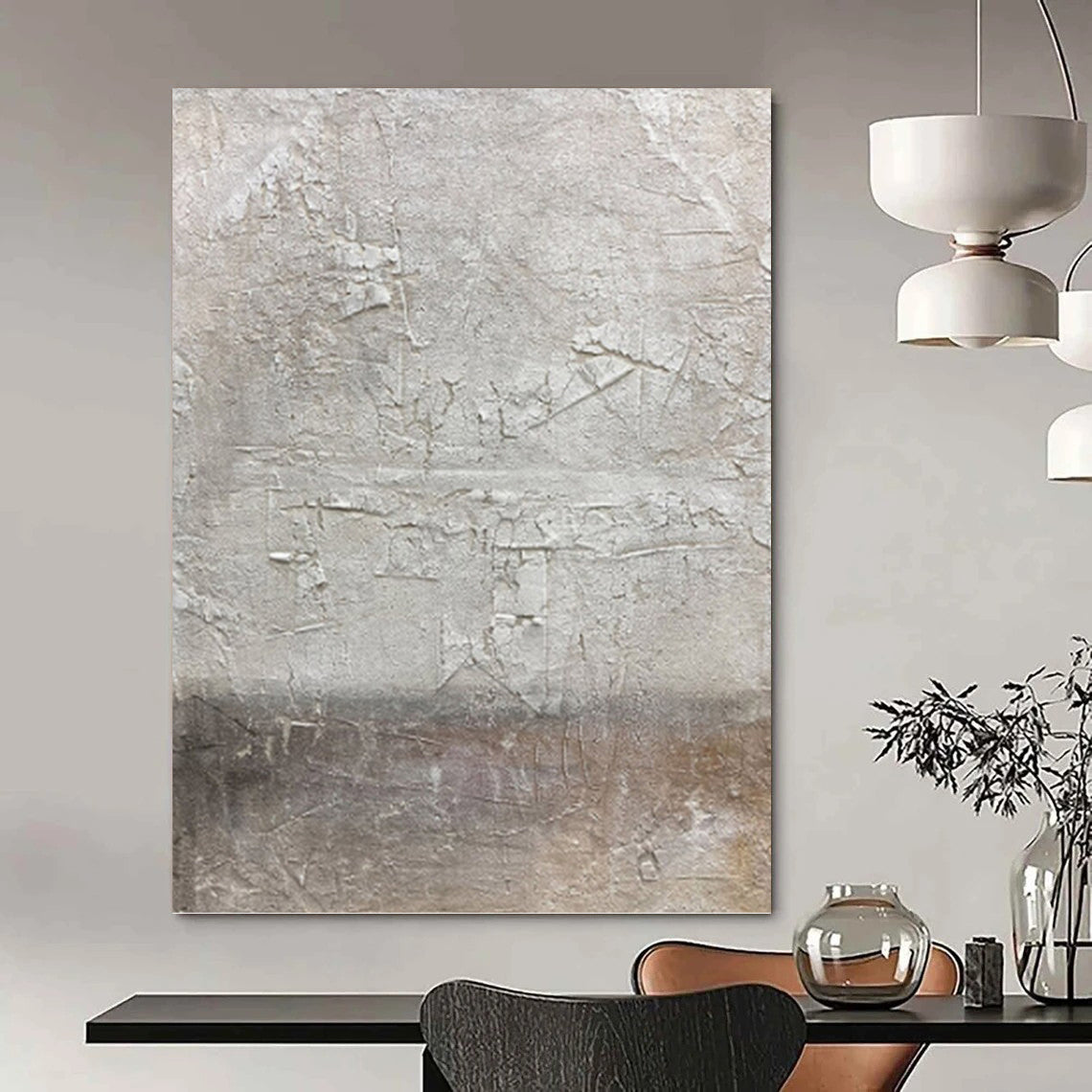 Textured Gray Abstract - Abstract Painting On Canvas DKH1491