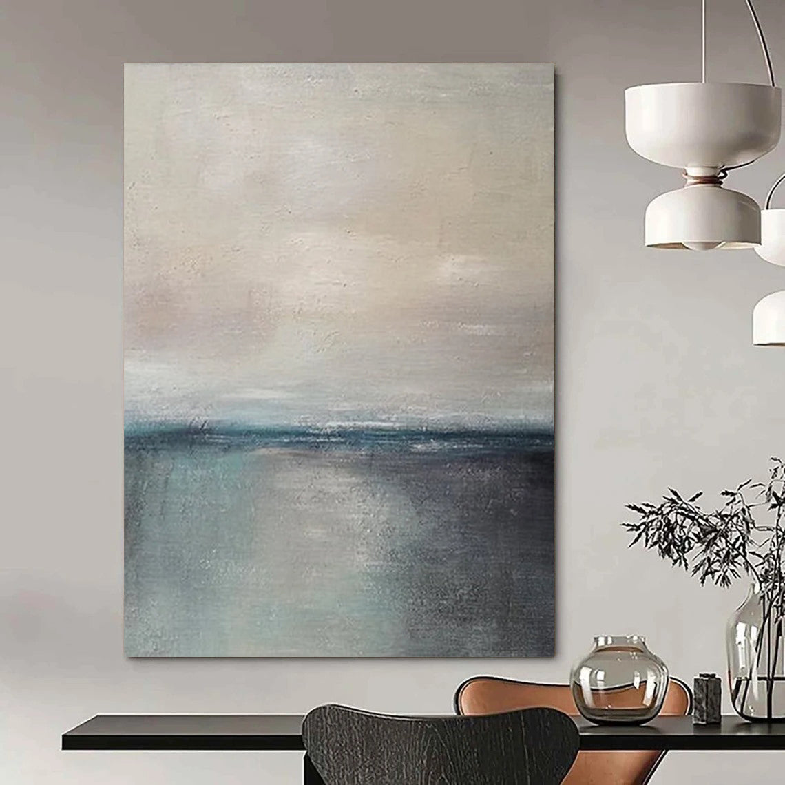 “Muted Sea and Sky” - Impressionist Landscape Painting On Canvas DTP034