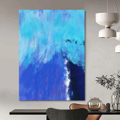 “Vibrant Blue Textured Abstract” - Abstract Painting On Canvas CT2334