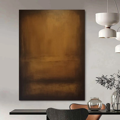 “Brown, Black Gradient ‘Warm Mystery’” - Impasto Abstract Painting On Canvas DTP372