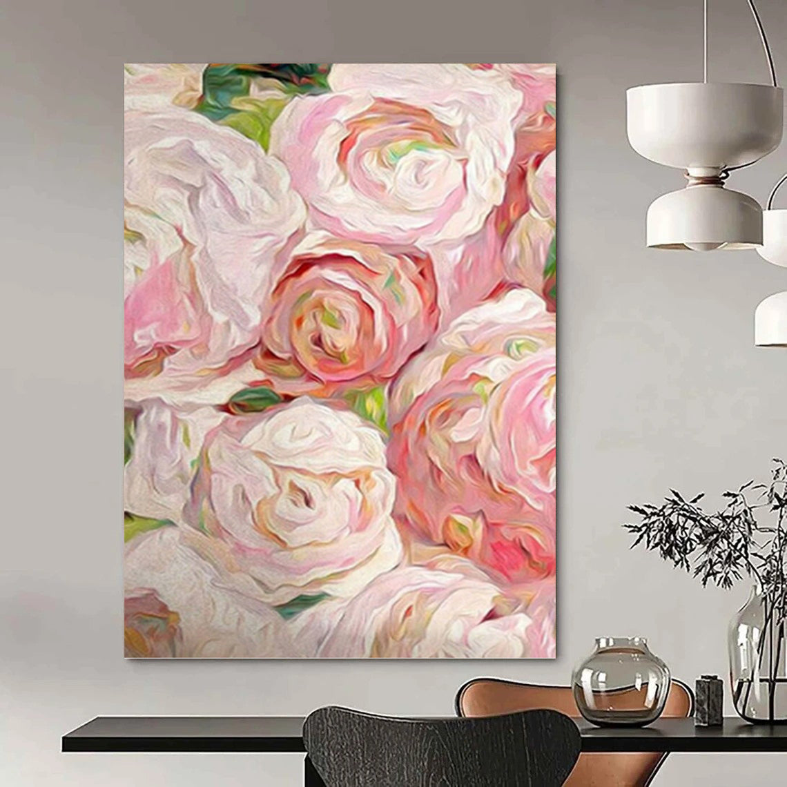 “Soft - Hued Floral Oil Painting” Painting On Canvas DKH0983