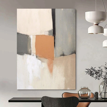 “Earth - Tone Geometric Collage” – Minimalist Abstract Art CT1040