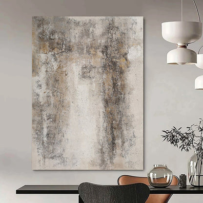“Gray, Brown Textured Abstract ‘Worn Memories’” - Impasto Wall - Inspired Painting On Canvas DTP346