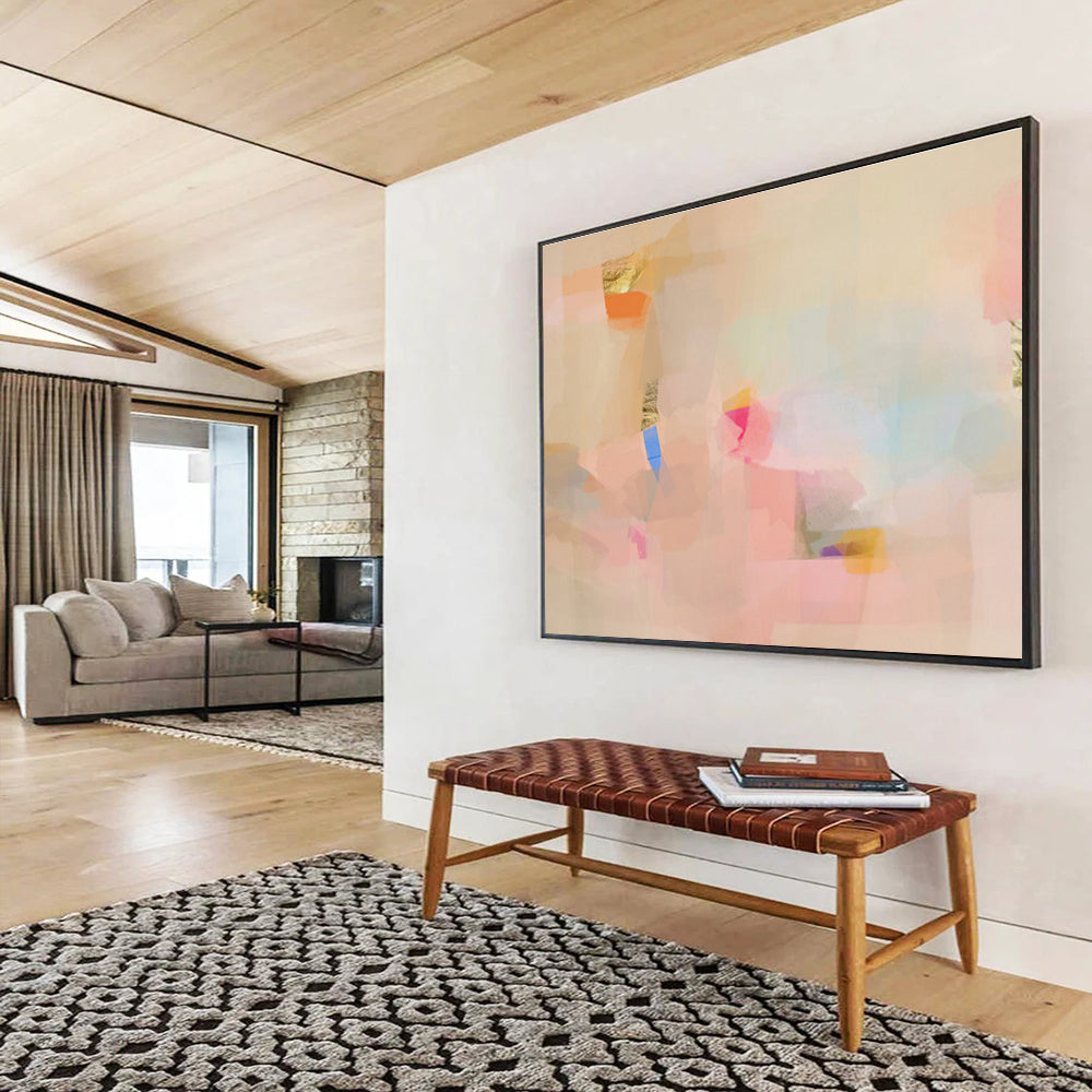 Soft Pastel Abstract Shapes - Subtle Hues and Gentle Forms Painting On Canvas DKH033