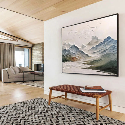 “Textured Mountain Range” Impasto Landscape Painting On Canvas DKH462