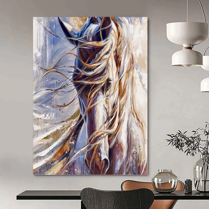 “Wild - Mane Horse” - Dynamic Equine Oil Painting On Canvas DKH1653