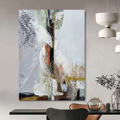 “Mixed - Media Abstract Layers” - Mixed - Media Abstract Painting On Canvas DTP043