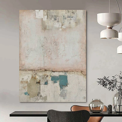 “Soft - Toned Textured Abstract” ，Abstract Textured Mixed - Media Art CT0954