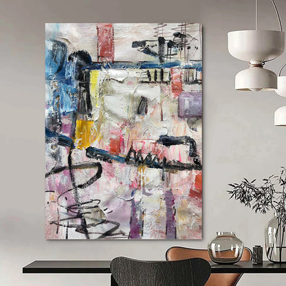 Colorful Urban Abstraction - Abstract Expressionist Painting On Canvas DKH1268