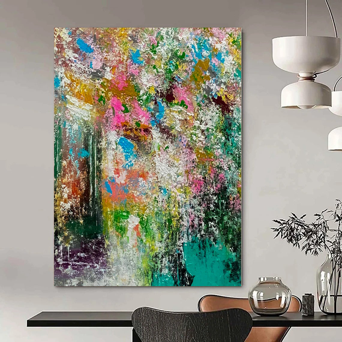 Colorful Floral Explosion - Abstract Expressionist Painting CT1226