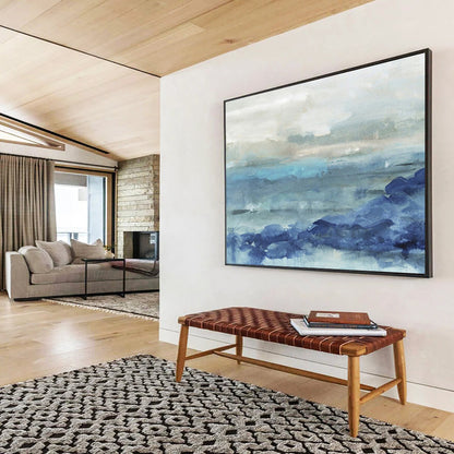 “Blue Abstract Seaside” Abstract Watercolor - Inspired Painting On Canvas DKH414