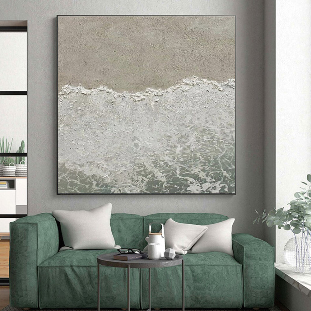 “Textured Beach Wave”，Abstract Impasto Style CT0678